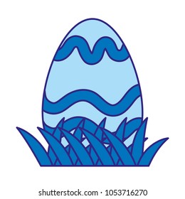 duo color egg easter with figures decoration style