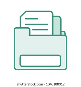 duo color file folder with document information paper