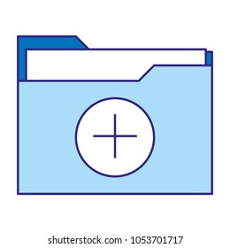 duo color file folder with documents papers information