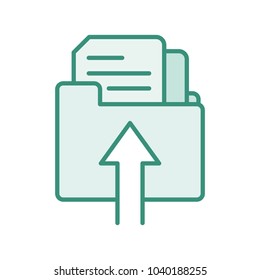 duo color file folder loading document paper