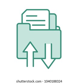 duo color file folder with loading documents information