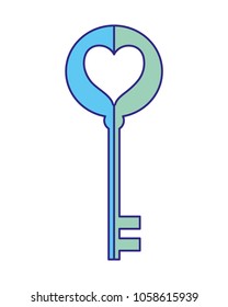 duo color key security object with heart design