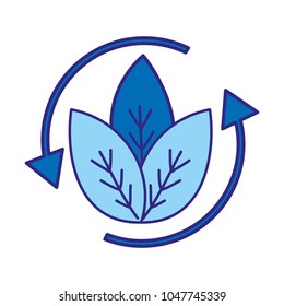 duo color nature leaves plant with arrows cycle to conservation