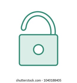 duo color open padlock to security and protect symbol