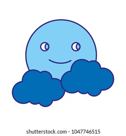 duo color videogame smile sun charater with clouds