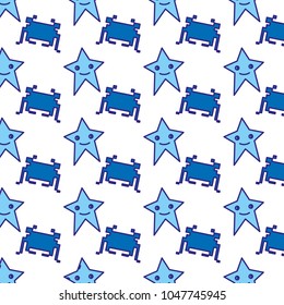 duo color videogame star and crab character background