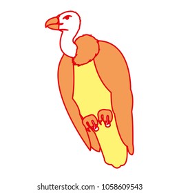 duo color vulture wild bird animal design