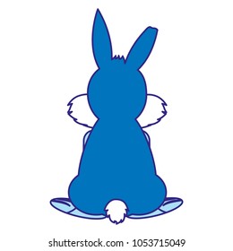 duo color wild rabbit animal back with nice tail