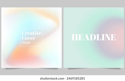 A duo of cover templates featuring smooth, abstract gradient backgrounds in organic colors. Suitable for brochures, booklets, banners, posters, wallpapers, branding, and social media content
