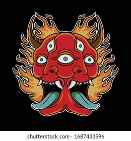 Duo Devil Vintage Tattoo Retro