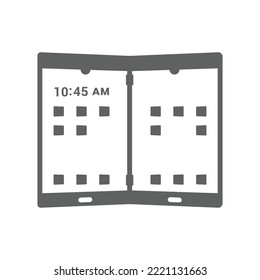 Duo, folding, smartphone icon. Gray vector graphics.