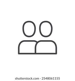 Duo icon Logo symbol outline set