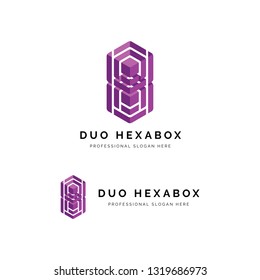 Duo Purple Hexabox Logo