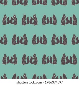 Duo squirrel seamless vector repeat pattern print