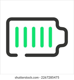Duo tone battery icon green and gray