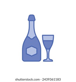 Duo Tone Champagne vector icon