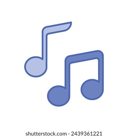 Icono vectorial de notas de música Duo Tone