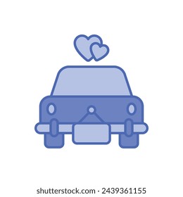 Icono del vector del coche de boda