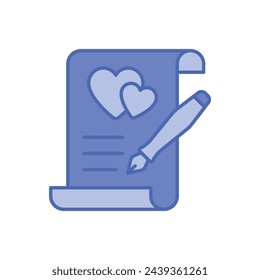 Duo Tone Wedding Contract vector icon