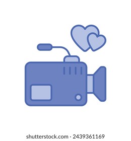 Icono de vector de vídeo de boda Duo Tone
