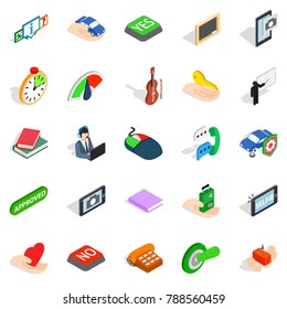 Duologue icons set. Isometric set of 25 duologue vector icons for web isolated on white background
