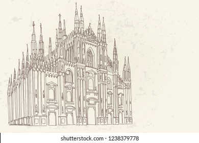 Milan Cathedral Sketch Images Stock Photos Vectors Shutterstock