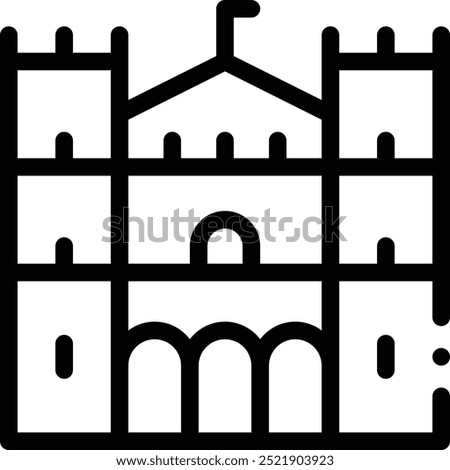 duomo di monreale icon. Thin Linear Style Design Isolated On White Background