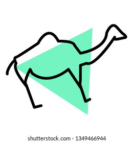 duotone camel icon is abstract green and black lines