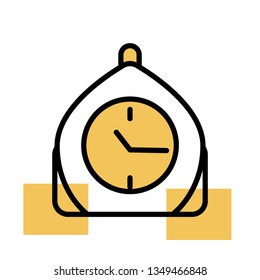 duotone clock icon is abstract yellow and black line