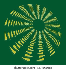 duotone curly, coil, gyration volute shape. twine vortex rotating in concentric, radial, radiating and circular, circling fashion