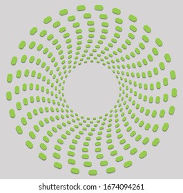 duotone curly, coil, gyration volute shape. twine vortex rotating in concentric, radial, radiating and circular, circling fashion
