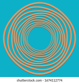 duotone curly, coil, gyration volute shape. twine vortex rotating in concentric, radial, radiating and circular, circling fashion