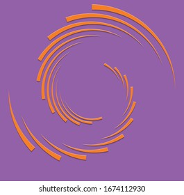 duotone curly, coil, gyration volute shape. twine vortex rotating in concentric, radial, radiating and circular, circling fashion