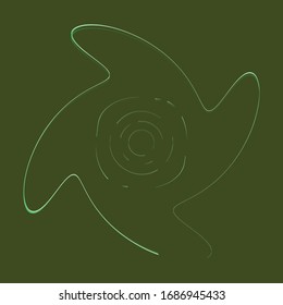 duotone curly, coil, gyration volute shape. twine vortex rotating in concentric, radial, radiating and circular, circling fashion