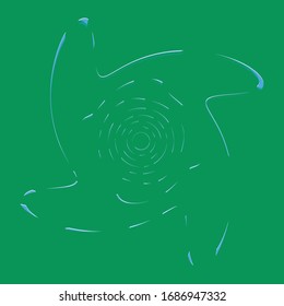 duotone curly, coil, gyration volute shape. twine vortex rotating in concentric, radial, radiating and circular, circling fashion