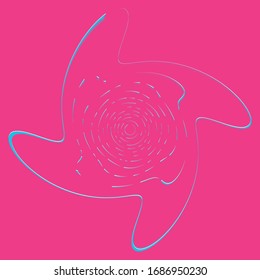 duotone curly, coil, gyration volute shape. twine vortex rotating in concentric, radial, radiating and circular, circling fashion