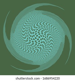 duotone curly, coil, gyration volute shape. twine vortex rotating in concentric, radial, radiating and circular, circling fashion