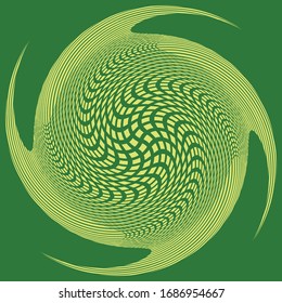duotone curly, coil, gyration volute shape. twine vortex rotating in concentric, radial, radiating and circular, circling fashion