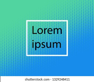 Duotone dots background with Square Frame and space for text. Trendy Design Template. Vector illustration