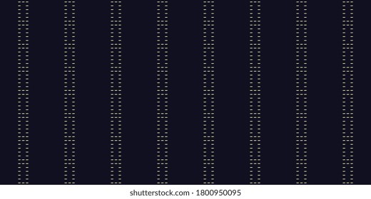 Duotone freehand embroidery pattern micro hatch line motif running stitch simple geo design. Seamless embroidered texture small shapes allover print block for mens shirt, fabric, shop window, package.