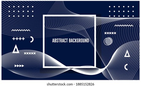 Duotone gradient background with geometric wavy line shapes Vector