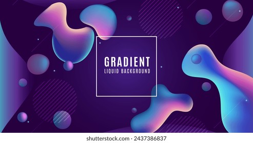 Duotone gradient background with liquid shapes vector design in eps 10