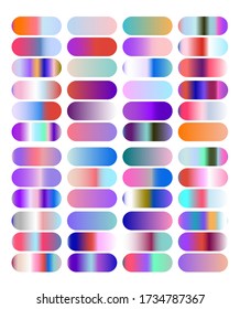 Duotone and holographic opalescent gradient swatches for design.