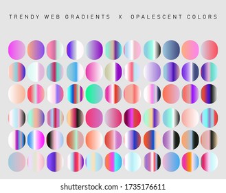 Duotone and holographic opalescent gradient swatches for design.