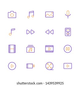 Duotone icon. Media icon sets variations.  Ready to use for website, mobile app, presentation and any other projects.