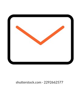 Duotone mail icon. Editable stroke and color. EPS vector file