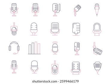 Duotone Microphone Design Element Set