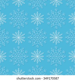 Duotone seamless winter texture with Snowflakes. Winter background for Christmas.