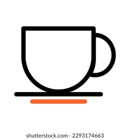 Duotone tea cup icon. Coffee mug. Editable stroke and color. EPS vector file