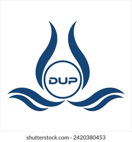 DUP letter water drop icon design with white background in illustrator, DUP Monogram logo design for entrepreneur and business.

